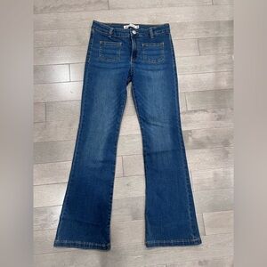 Levi’s Girls Flare Jeans, Front Patch Pockets, Medium Wash Denim, Size 14